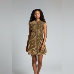 Bebe Gold Sleeveless Mini Dress